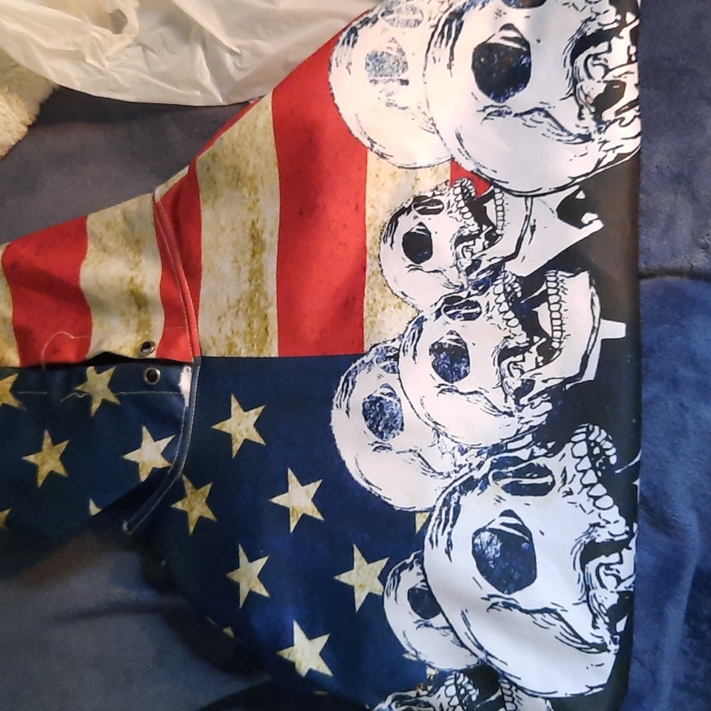 Mens American flag, skull hooded sweatshirt